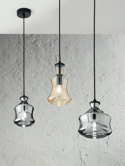 Lampada a sospensione so pin a ondaluce vetro fume grigio trasparente