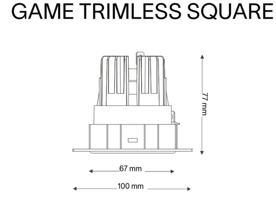 Ideal lux game trimless faretto da incasso quadrato a soffitto  bianco 11w 3000k