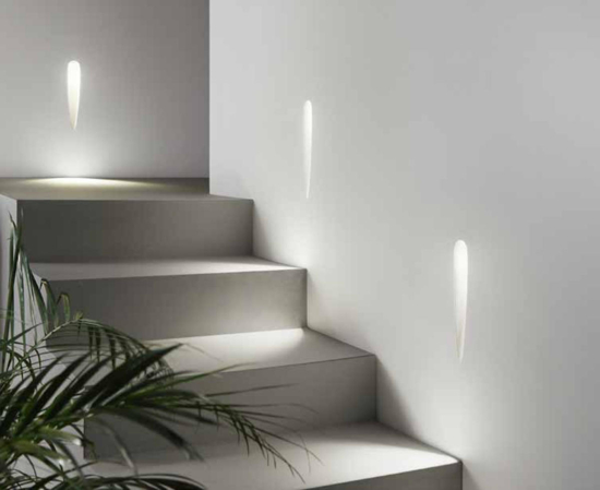 Segnapasso gesso da incasso luce scala limbo ondaluce led 1w 3000k 220v
