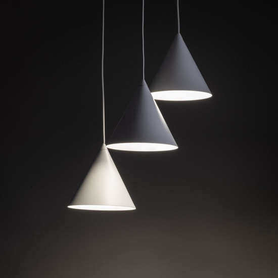 Lampadario 3 coni bianco per cucina