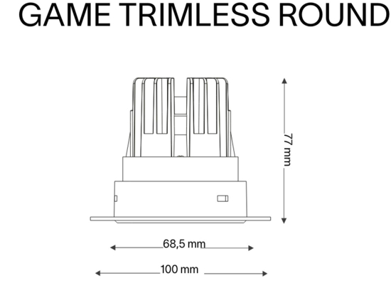 Faretto incasso a led game trimless ideal lux 11w 3000k 220v rotondo