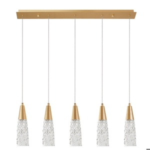 Lampadario oro per sala da pranzo pendenti in vetro
