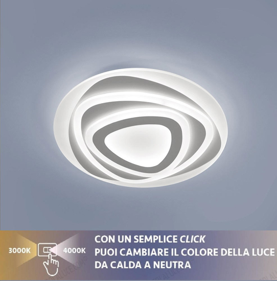 Plafoniera vivida bud design moderna bianca led 46w 3000k 4000k