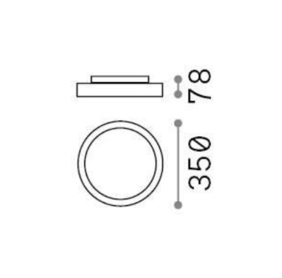 Plafoniera per cucina fly pl d35 ideal lux led 18w 3000k nera doppia luce