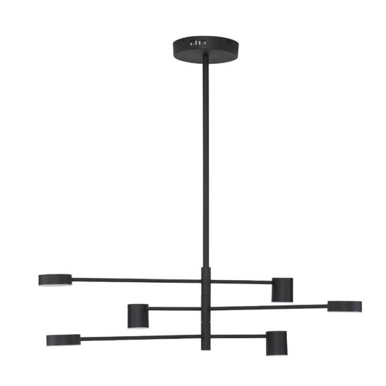 Lampadario nero luci led 3000k orientabili