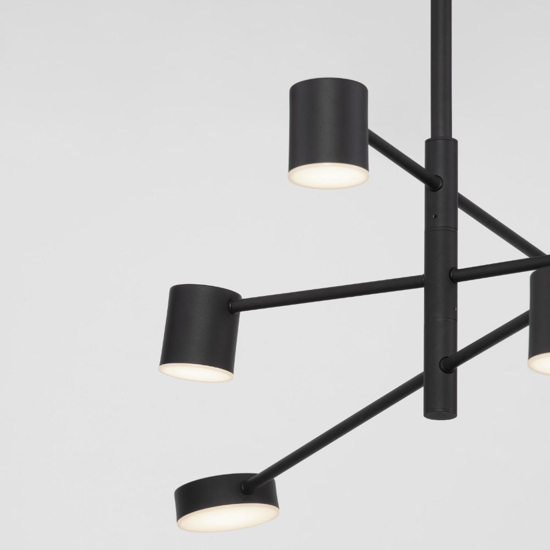 Lampadario nero luci led 3000k orientabili