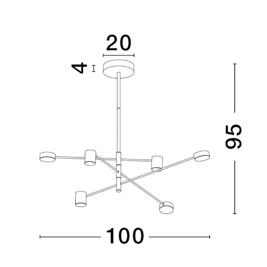 Lampadario nero luci led 3000k orientabili