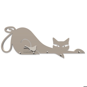 Portachiavi da parete forma di gatto magnetico legno colore tortora