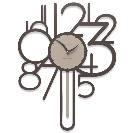 Orologio a pendolo moderno da parete legno cioccolato