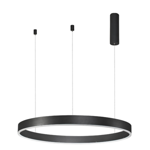 Lampadario anello nero 80cm led 50w 2700k a 6000k dimmerabile