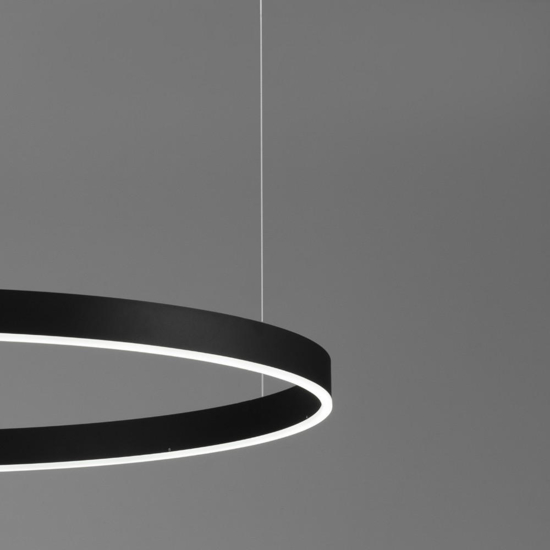 Lampadario anello xxl 150cm nero led 80w dimmerabile 3000k