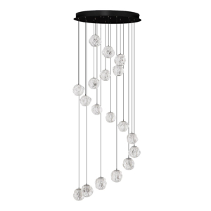 Lampadario per salone moderno pendenti vetgri a grappolo