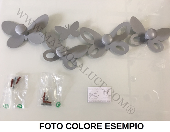 Appendiabiti da parete per cameretta farfalle beige