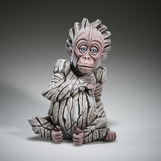 Scultura cucciolo orango tango albino