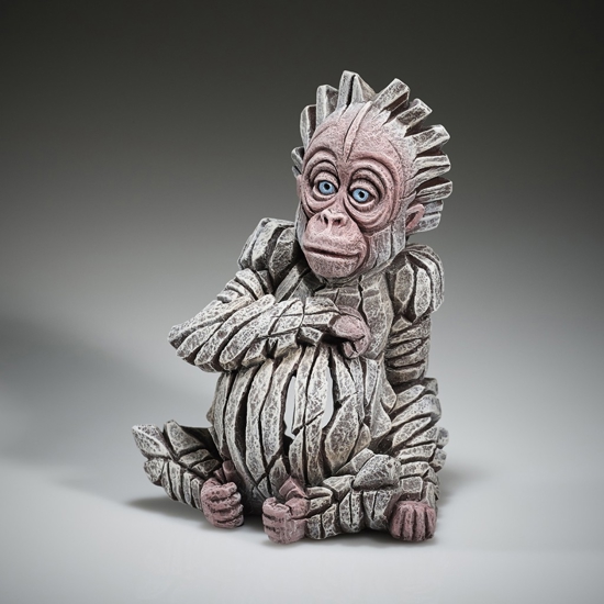 Scultura cucciolo orango tango albino