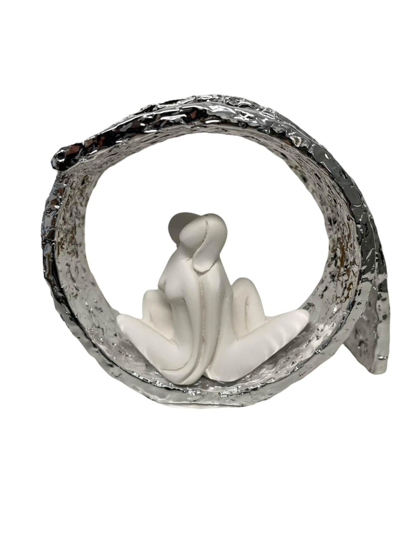 Scultura da tavolo moderna coppia vortice argento d15 bongelli preziosi