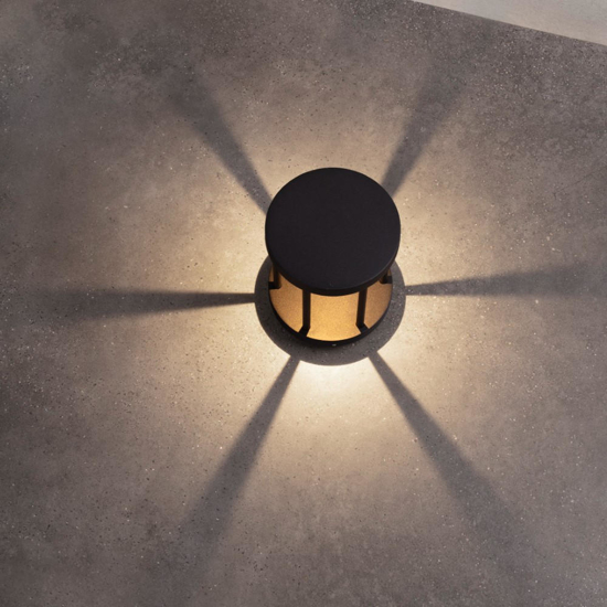Lampione moderno da giardino nero moderno led 8w 3000k