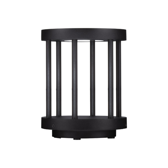 Lampione moderno da giardino nero moderno led 8w 3000k