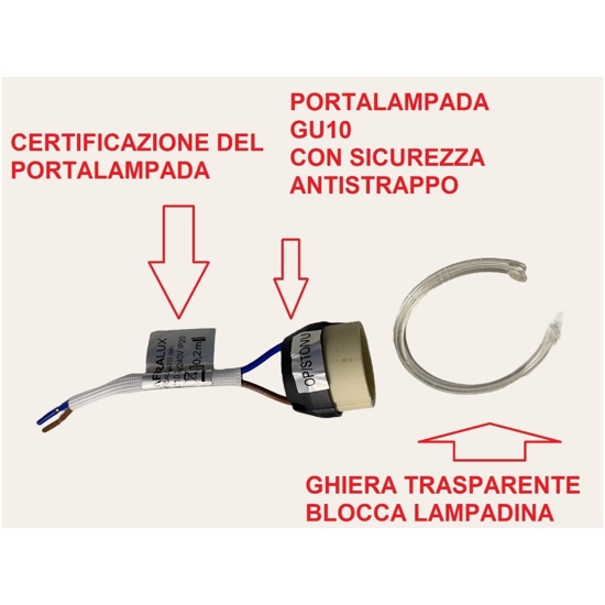 Isyluce segnapasso di gesso da incasso per interni