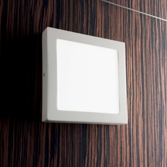 Plafoniera per cucina 12w 3000k ideal lux universal pl d17 square