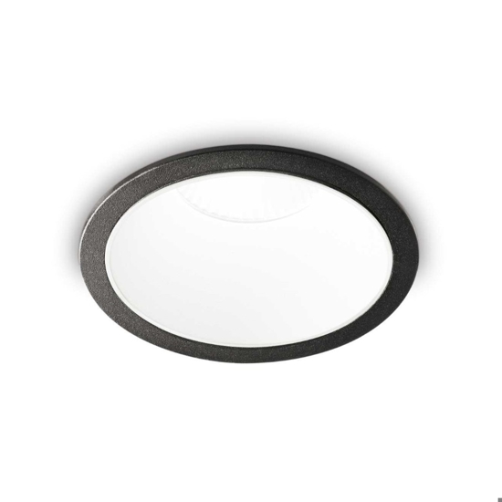 Ideal lux game trim round faretto da incasso led 11w 3000k nero bianco