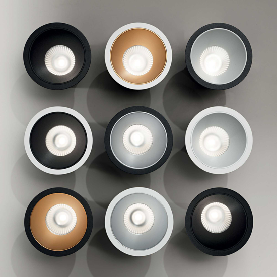 Ideal lux game trim round faretto da incasso led 11w 3000k nero bianco