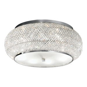 Pasha' pl10 plafoniera per camera da letto cristallo ideal lux 55cm