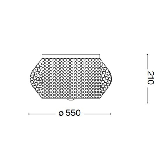 Pasha' pl10 plafoniera per camera da letto cristallo ideal lux 55cm