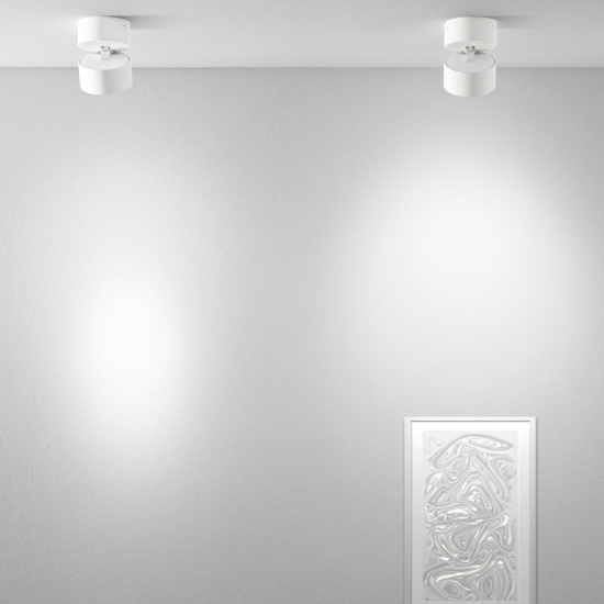 Applique da parete bianca ed 12w 3000k orientabile isyluce focus var