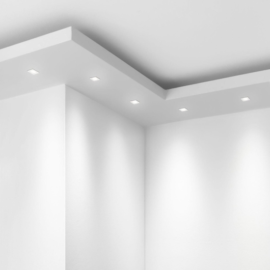 Isyluce exacta faretto da incasso bianco led 2w 3000k per controsoffitto