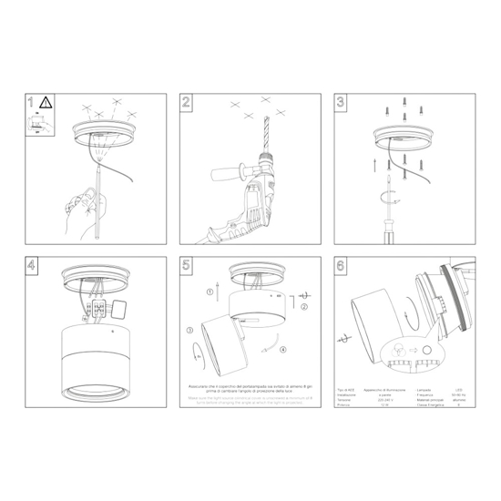 Applique da parete bianca ed 12w 3000k orientabile isyluce focus var