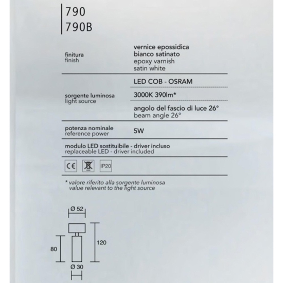 Applique da parete nero led 5w 3000k isyluce focus slim