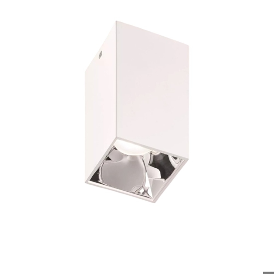Isyluce faretto bianco squadrato cromo fp