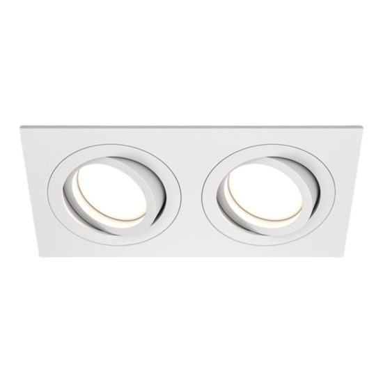 Maytoni faretto da soffitto atom cestello da incasso 2 luci bianco