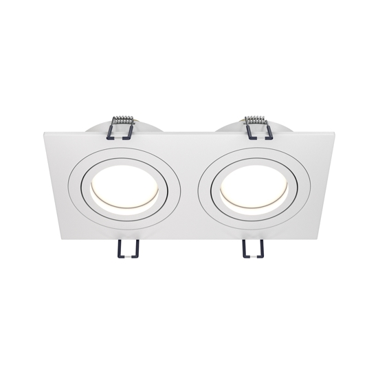 Maytoni faretto da soffitto atom cestello da incasso 2 luci bianco