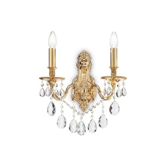 Gioconda ap2  ideal lux applique cristalli oro antico due bracci