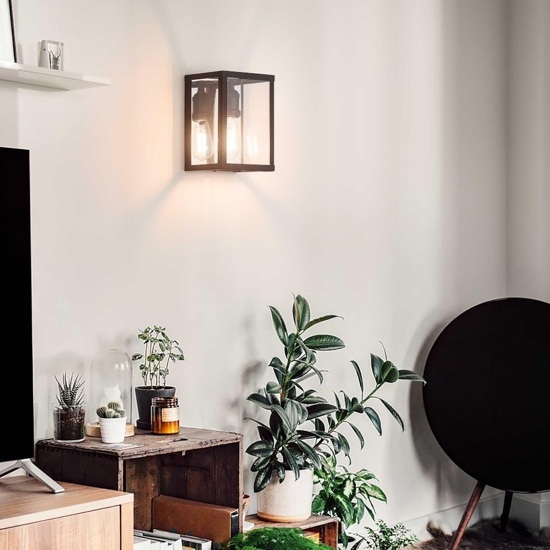 Igor ap1 applique lanterna rettangolare vetro trasparente ideal lux