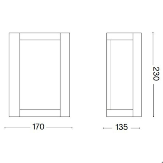 Igor ap1 applique lanterna rettangolare vetro trasparente ideal lux