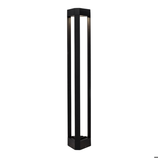 Lampione nero moderno per esterno da giardino led 9w 3000k