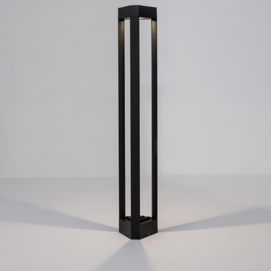 Lampione nero moderno per esterno da giardino led 9w 3000k