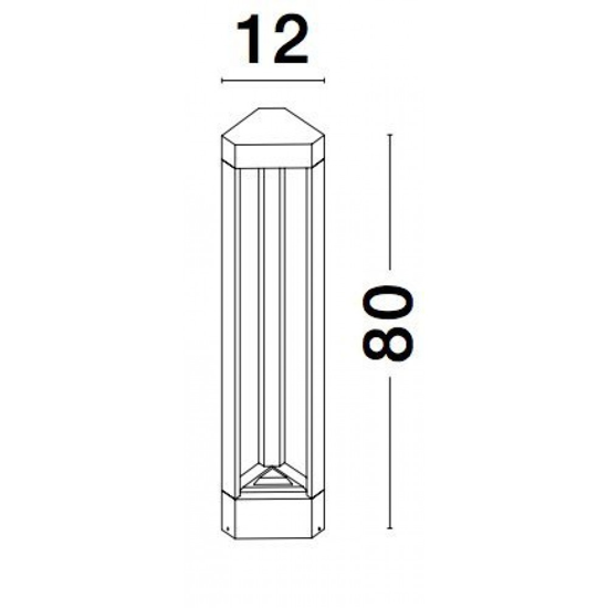 Lampione nero moderno per esterno da giardino led 9w 3000k