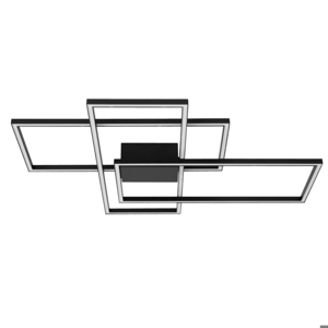Plafoniera nera design led 55w dimmerabile 3000k