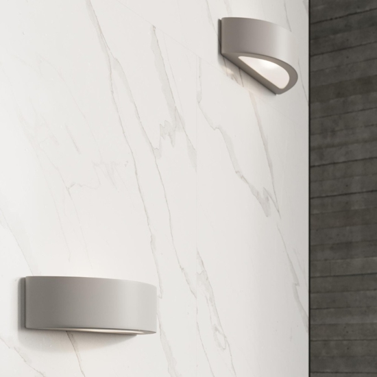 Applique di gesso grigio curvo moderna