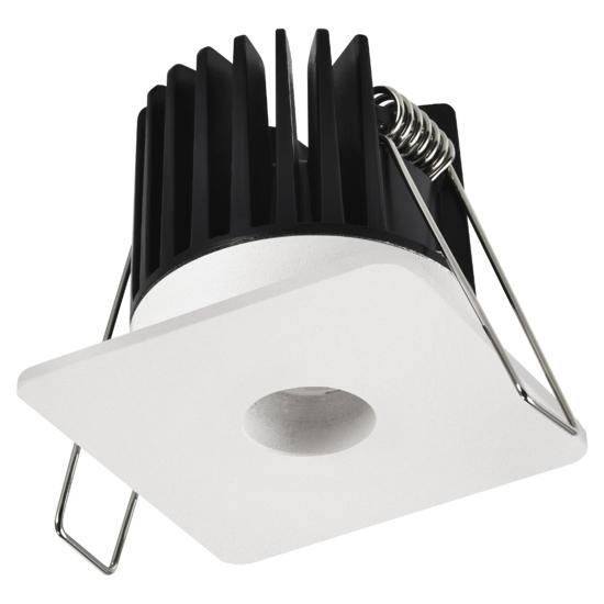 Faretto quadrato bianco incasso led 8w 3000k per cartongesso