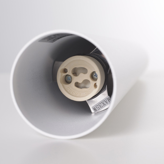 Cilindro da soffitto faretto gu10 bianco metallo