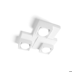 Plafoniera 3 luci quadrati gesso sforzin sibari design moderna