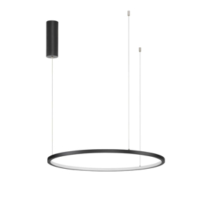 Lampadario cerchio nero 60cm led 37w 3000k moderno