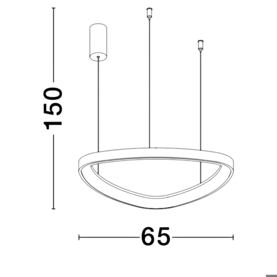 Lampadario led triangolare bianco 48w 3000k moderna