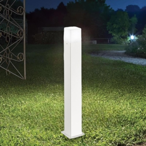 Gea luce adipi lampione da giardino moderno quadrato bianco