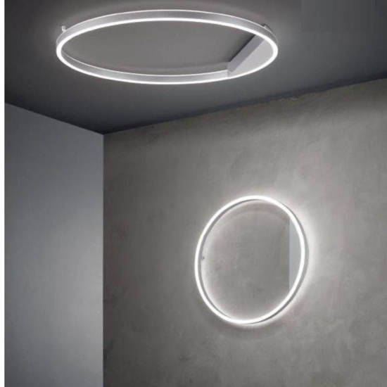Ondaluce pl minus silver applique led tonda design moderna